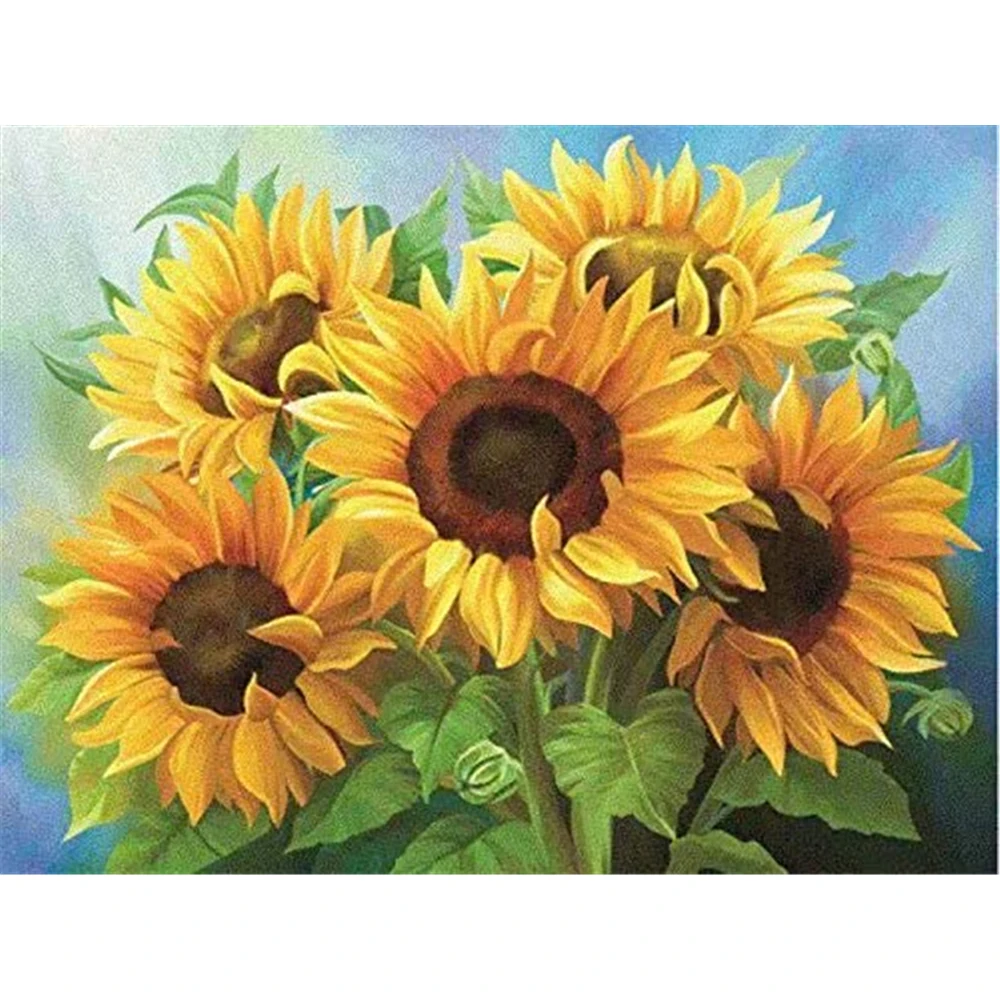 Blume Sonnenblume DIY Kreuz Stich 11CT Stickerei Kits Handwerk Hand Set Baumwolle Faden Gedruckt Leinwand Hause Dropshipping – Detail 11