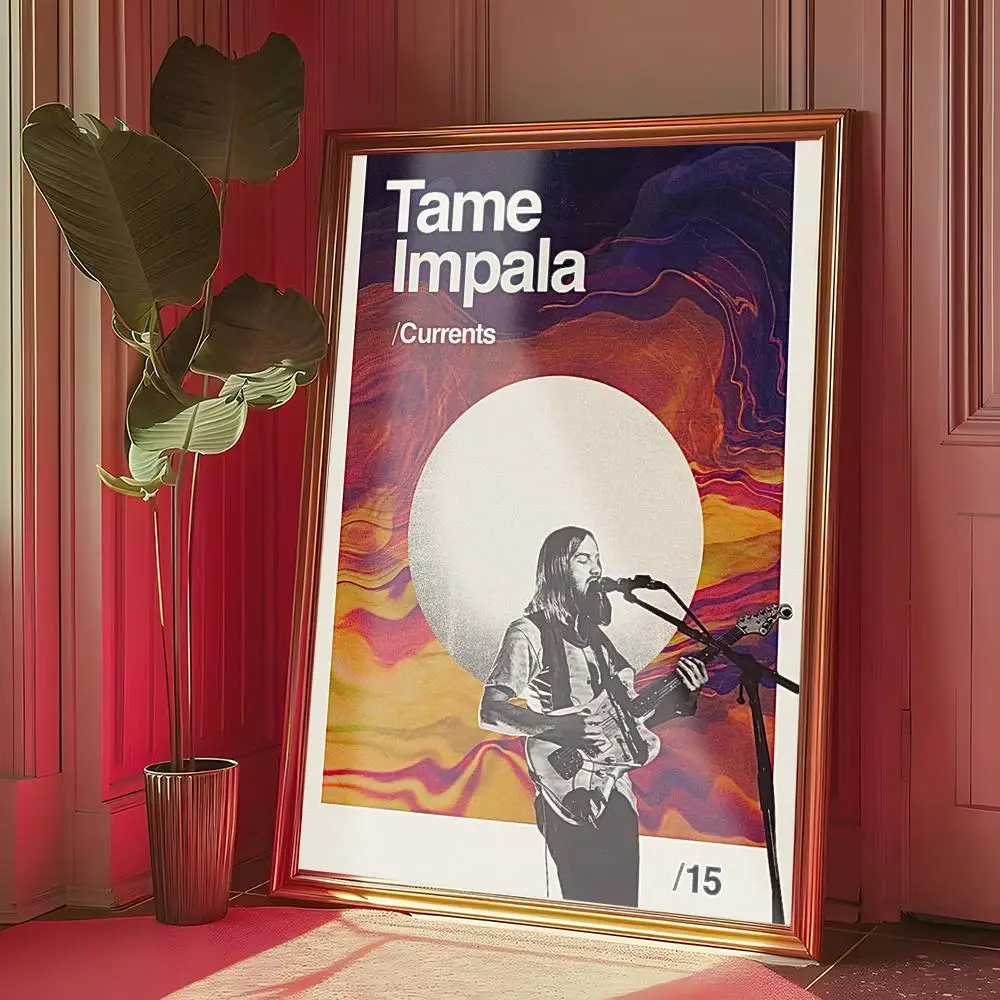 T-tame I-impala Currents Poster Self-adhesive Painting with prints Home bedroom living room decoration 6