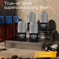 1/2pair Game Finger Sleeve With Storage Box Sweatproof Sensitive Touch Screen Fingertip Cover  For PUBG Mobile Gaming Fingertips