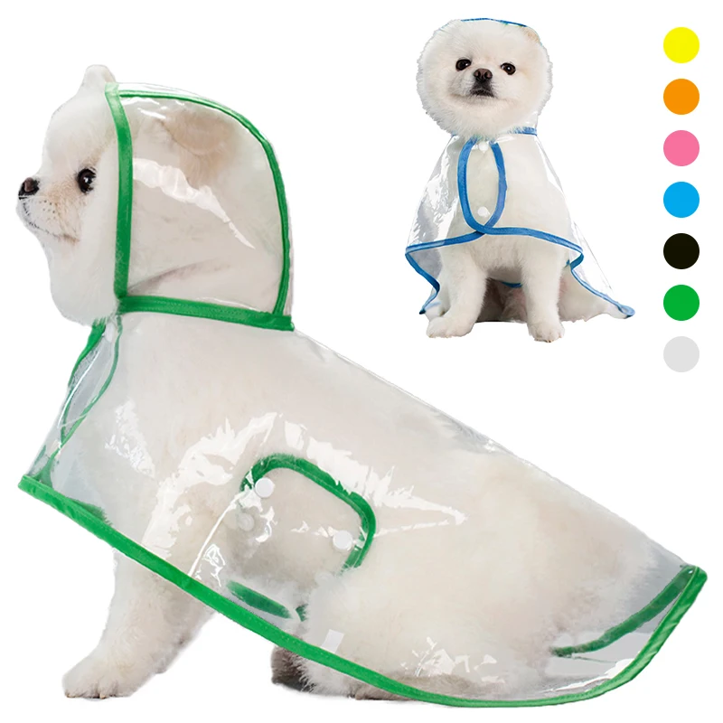 Waterproof Hooded Dog Raincoat - Transparent Rainwear Poncho for Small to Medium Breeds