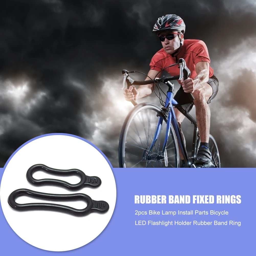 2pcs Bike Lights Fixing Bandages Flashlights Rubber Band Mtb Road