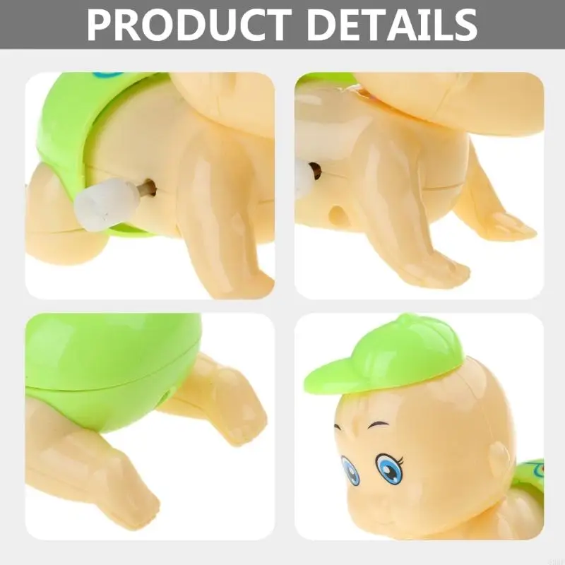634F 1pc Boy Girl Crawling Crawl Clockwork for Doll Wind up Toy For Baby Kids Party