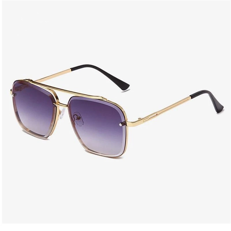 

Metallic square frame sunglasses for women Luxury designer glasses Unisex visor 5380