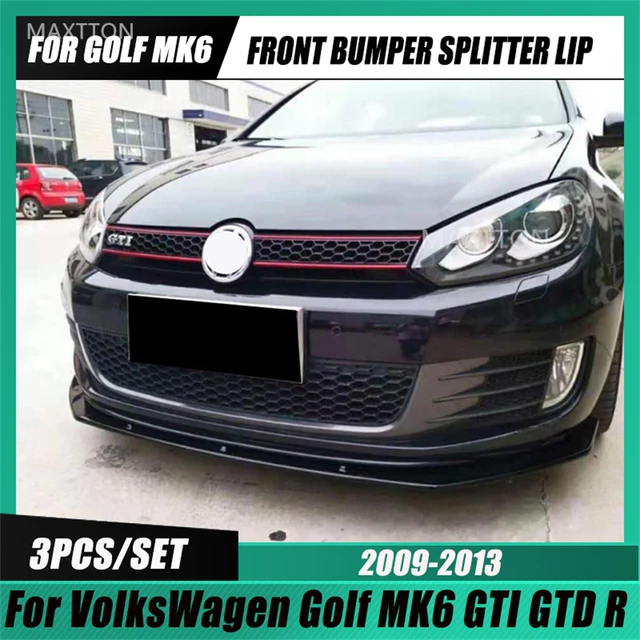For VolksWagen Golf MK6 GTI GTD 3Pcs Front Bumper Lip Spoiler Splitter Golf  6 5K1 GTI GTD 2009-2013 Bodykits Diffuser Tuning