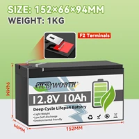 5Pack 12V 10Ah Lithium LiFePO4 Battery 4000+ Deep Cycles LiFePO4 Battery with 10A BMS,for UPS,Lighting,Power Wheels,Fishfinder 2