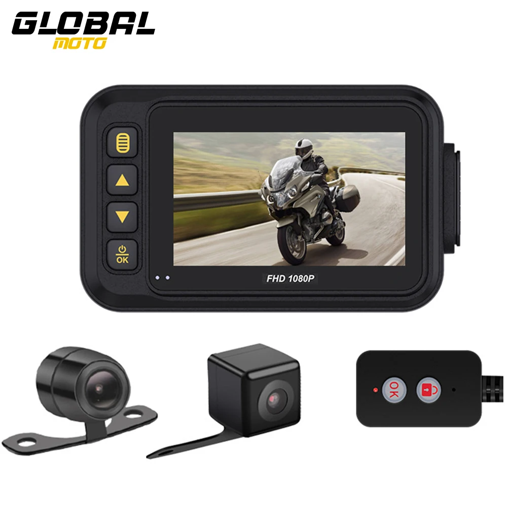 Videoregistratore Moto Impermeabile Moto Dash Camera 1080P Hd Vista Posteriore Anteriore Registratore Di Guida Dvr Dash Cam Logger