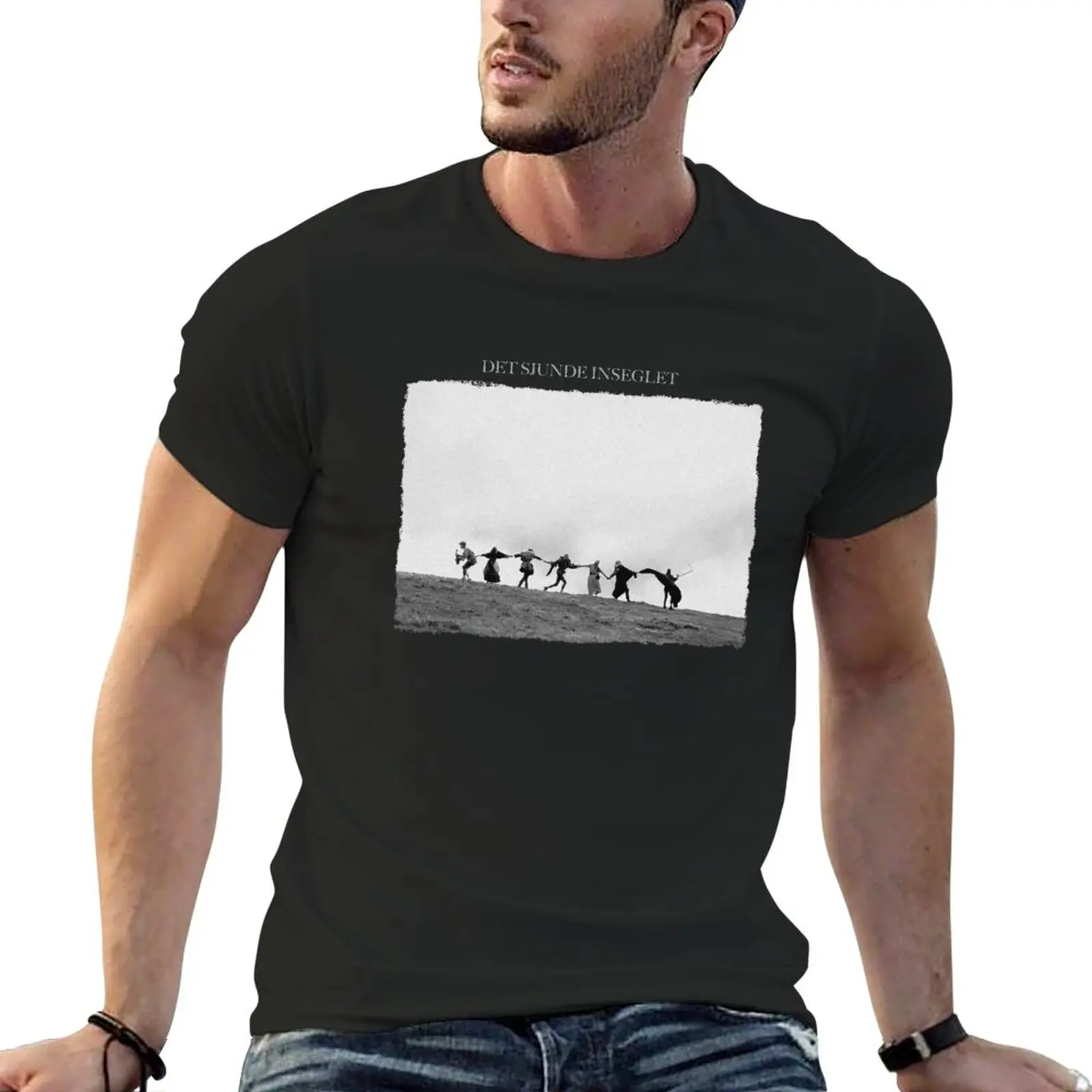 

New seventh seal danse macabre T-Shirt korean fashion Oversized t-shirt cute clothes sweat shirts T-shirts for men cotton