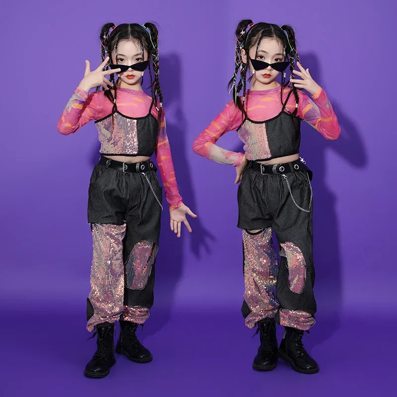 

Girls Hiphop Dancing Model Kpop Dance Costume Jazz Street Tailing Dance Wear Costume HipHop Catwalk Dancer Stage Performance