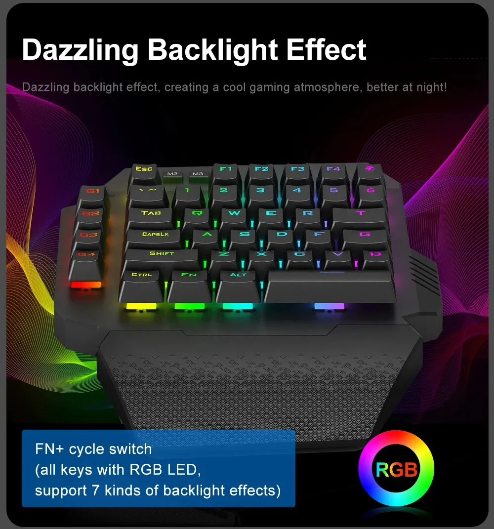 One-Handed Mechanical Keyboard Wireless Mechanical Keyboard Gaming Keyboard RGB Keyboard Blue Switch Keyboard Hot-Swappable Keyboard PC Gaming Keyboard Mini Gaming Keyboard Portable Gaming Keyboard E-YOOSO Gaming Keyboard