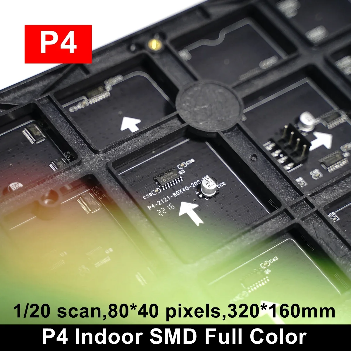 2pcs/lot P4 Indoor SMD Full Color LED Display Module 320x160mm Interior Electronic Signboard Modular