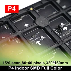 2pcs/lot P4 Indoor SMD Full Color LED Display Module 320x160mm Interior Electronic Signboard Modular