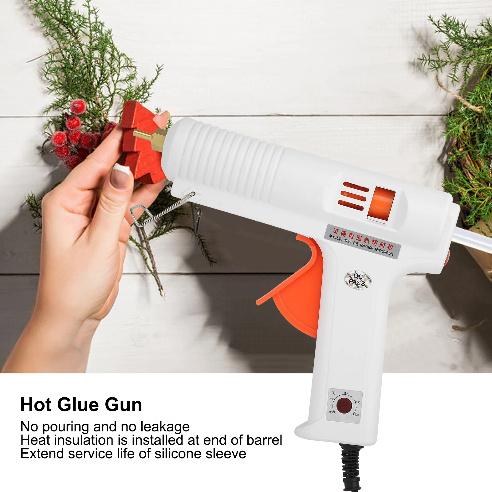 Hot Glue Gun Adjustable Constant Temperature Home Repairs DIY Crafts 150W AC100-240V White HL F Hot Melt Glue Gun Hot Glue Gun 4