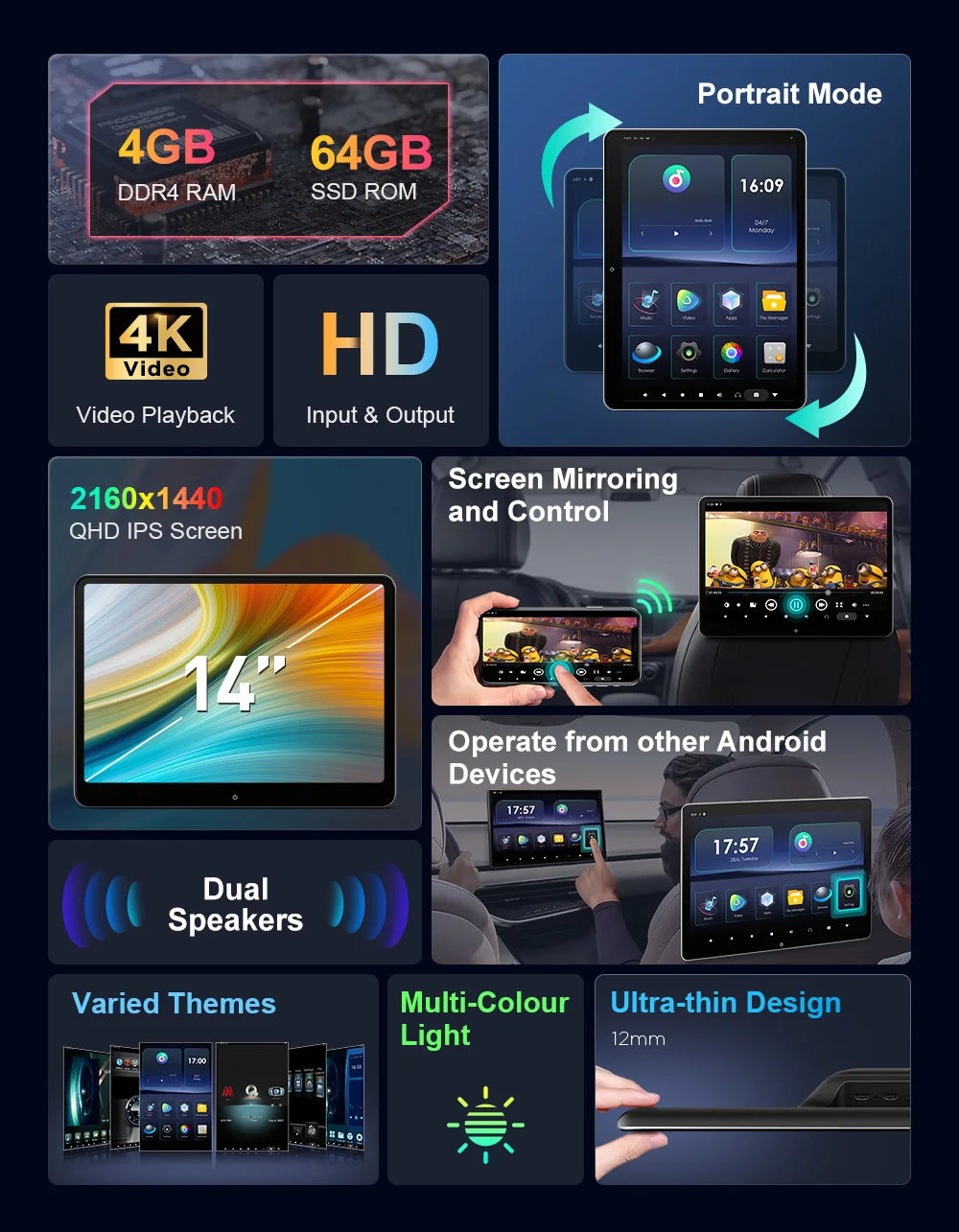 XTRONS HD116HD モニター Amazon | ヘッドレストモニター XTRONS 11.6インチ リアモニター