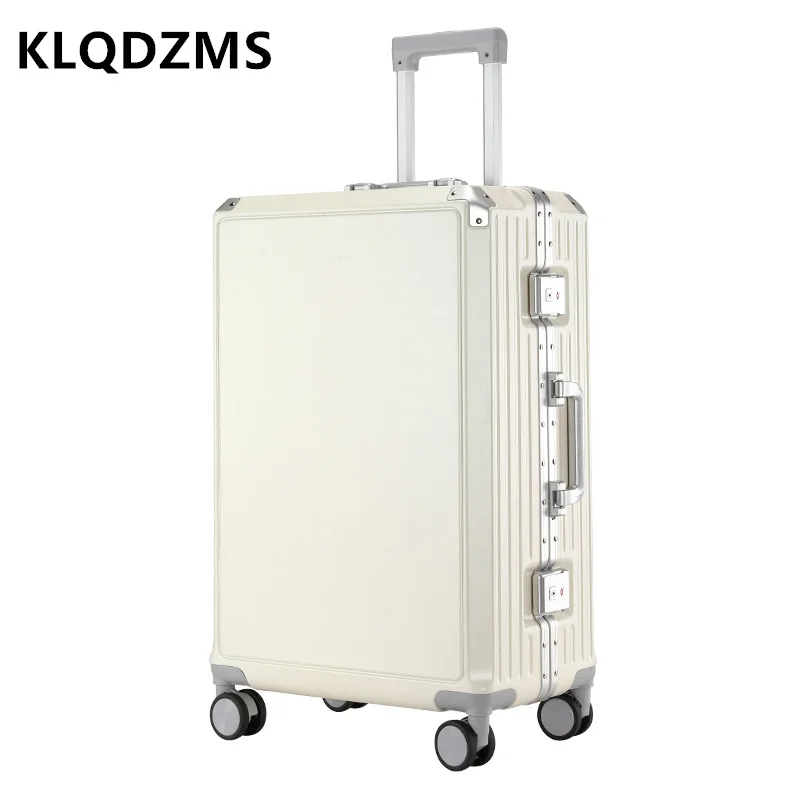 

KLQDZMS 20"22"24"26 Inch New Luggage Aluminum Frame Trolley Case Student Boarding Box Men's Password Box Rolling Suitcase