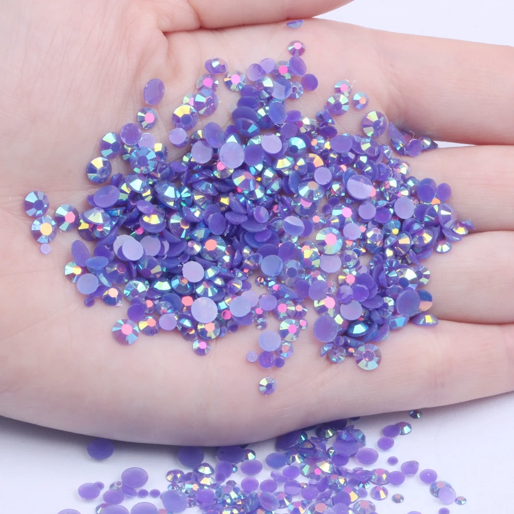 

Resin Rhinestones Purple AB Color 2mm-6mm 10000-50000pcs/lot Round Flatback Non Hotfix Beads For Nails Art Diy Wedding Dress