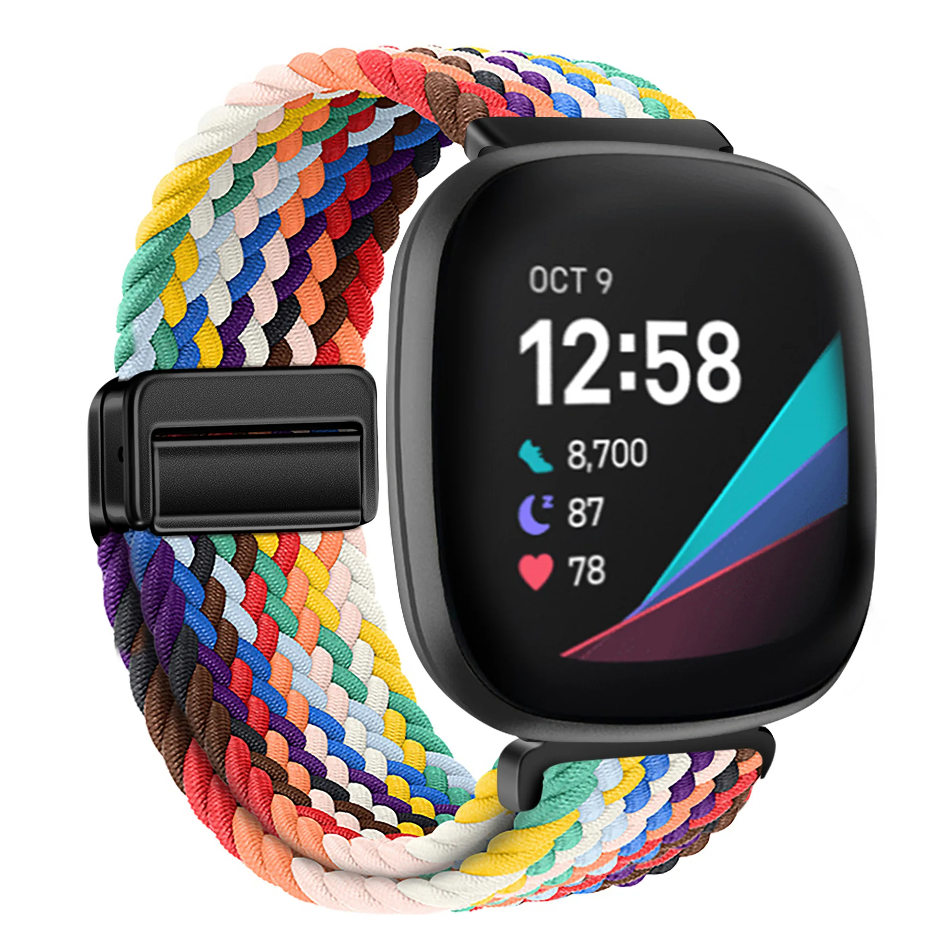 Sporty Nylon Braided Loop Strap - Magnetic Breathable Bracelet Wristband Belt Accessory