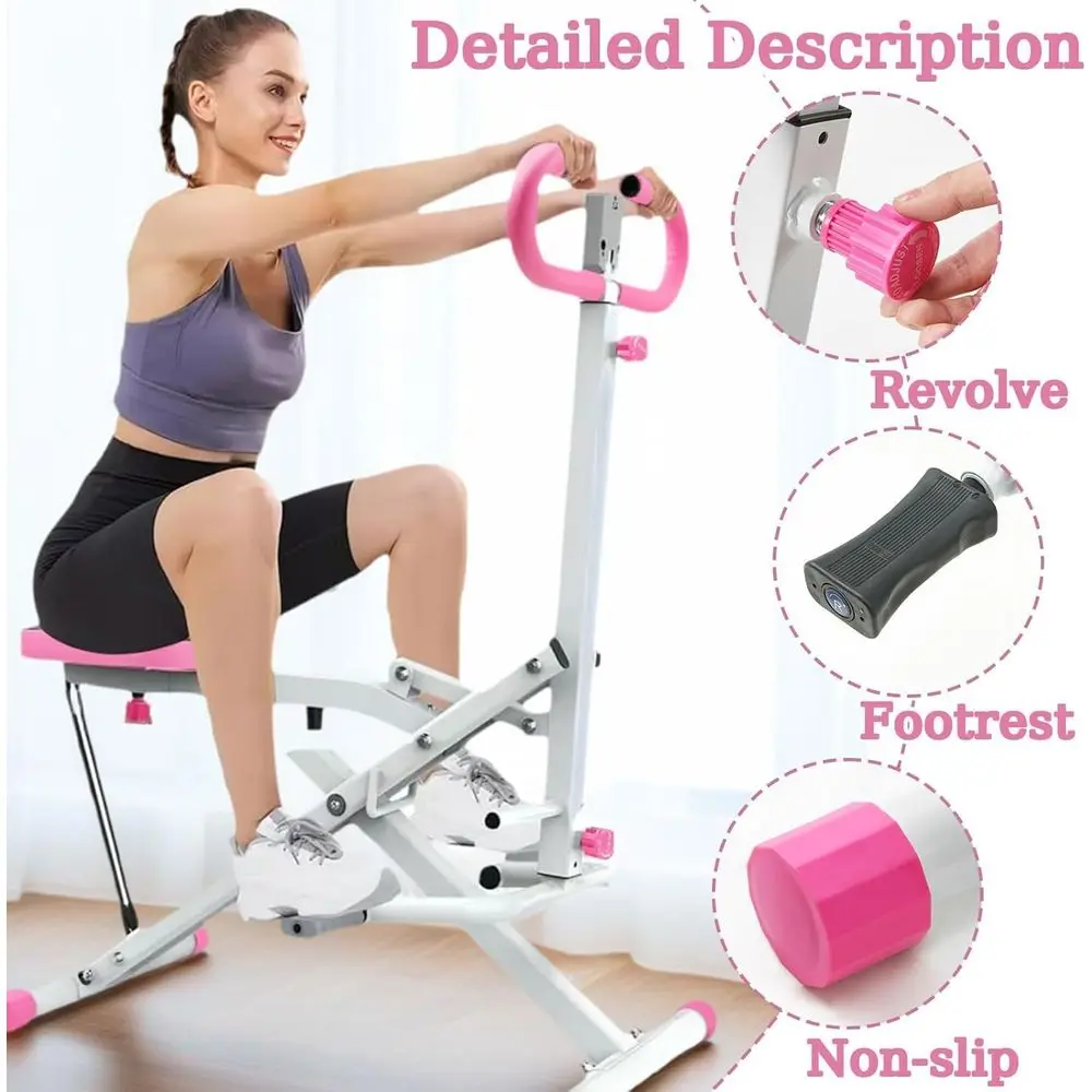 Women Home Deep Machine, Foldable Squat Rowing Machine With Adjustable Resistance, Glute Leg Cardio Workout Equipment_voghion.com