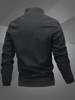 Trendy men's alphabet embroidered bomber jacket - stylish design, versatile casual style 4