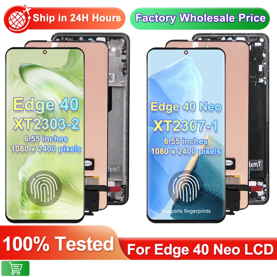 Generico Schermo LCD per Motorola Moto Edge 40 Neo XT2307-1 LCD Display Digitizer Vetro Touch Schermo Ricambio Assembly (Nero