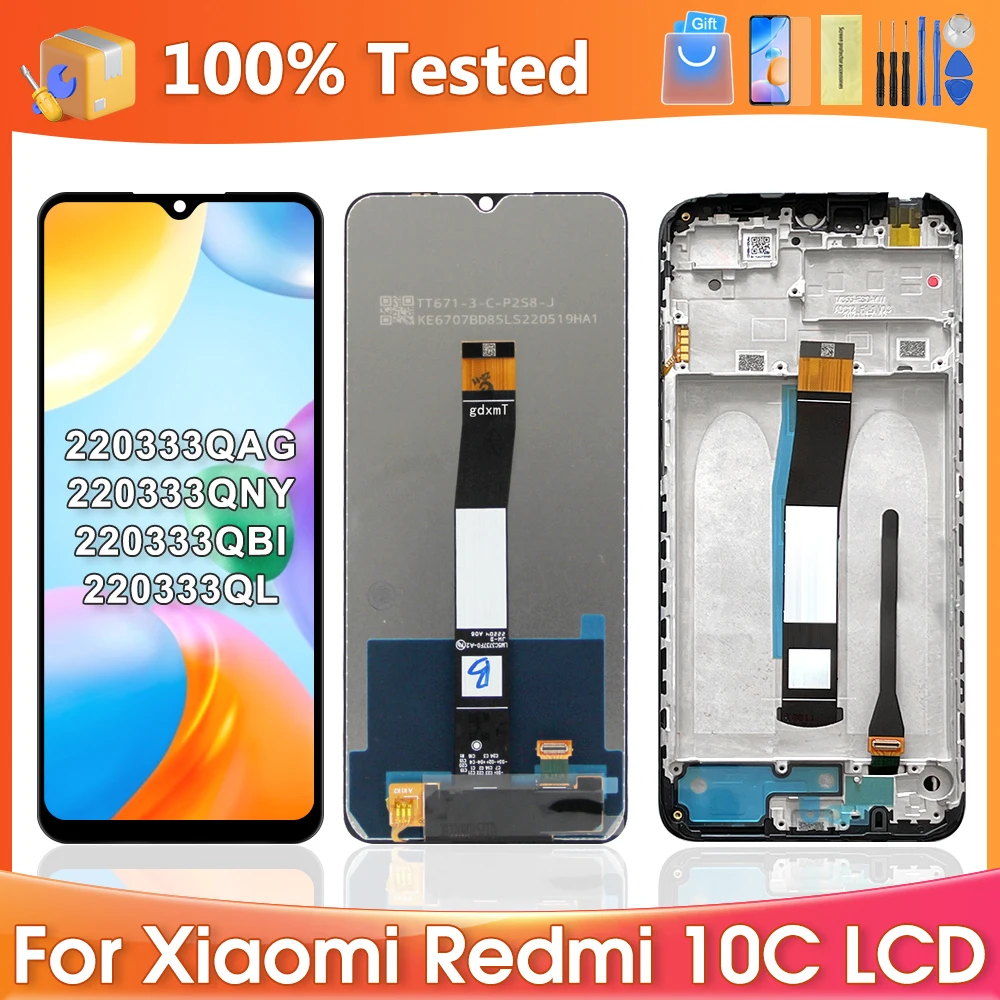 

10C 6.71" Original Screen For Xiaomi Redmi 10C 220333QBI Lcd Display Touch Screen Digitizer Assembly Replacement Repair Parts