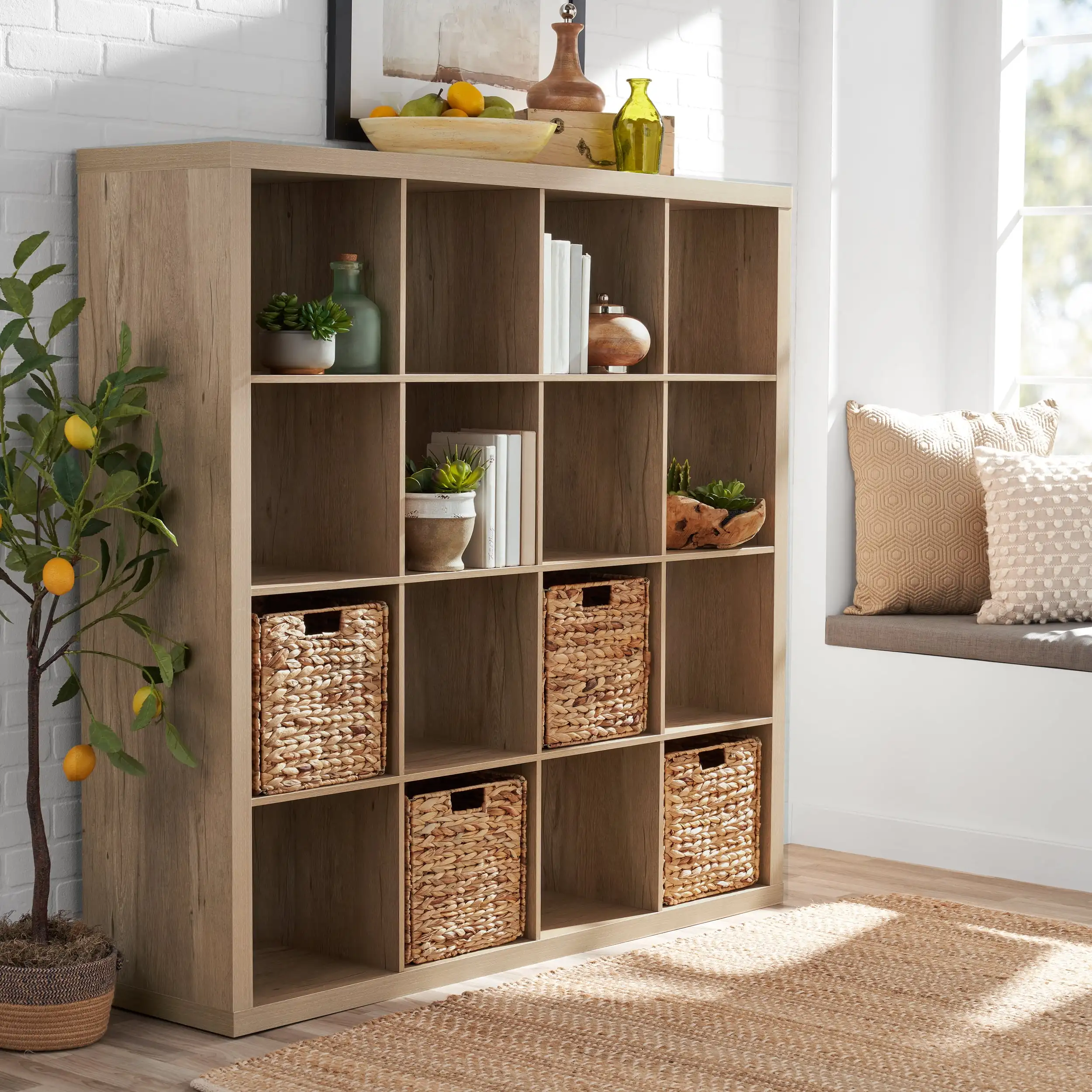 

NEW Better Homes & Gardens 16-Cube Storage Organizer, Natural