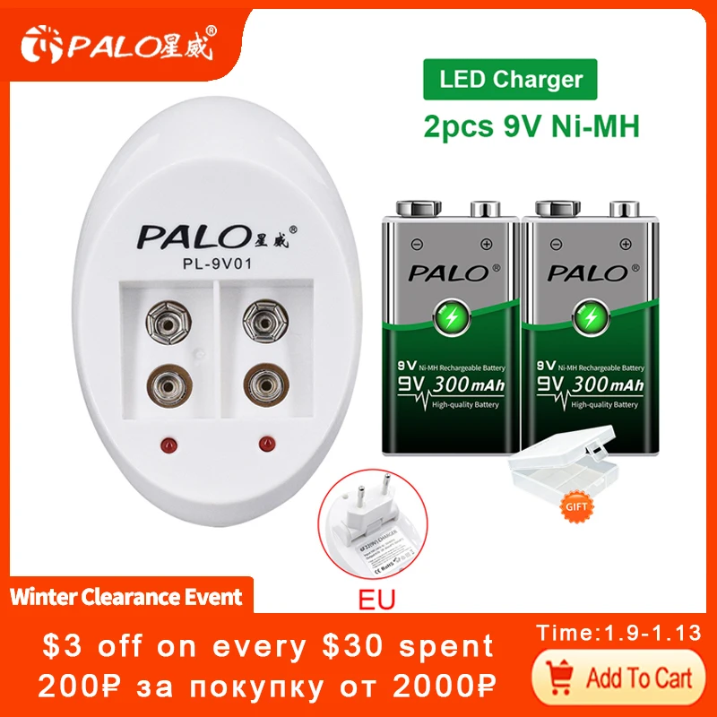  Palo 9v Battery Charger For 6f22 9v Ni-cd Ni-mh Li-ion Rechargeable Batteries+2pcs Ni-mh 9v Rechargeable Battery For Microphone - Rechargeable Batteries - AliExpress 