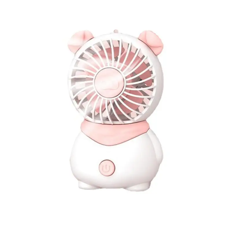 

USB Handheld Fan Table Fan Quiet Cute Pig Design Small Portable 4 Fan Leaves Fan For Home Office Travel Handheld Fan Desktop Fan