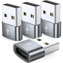 4 - Pack USB C to USB A Charger Cable Converter Adapter (Grey)