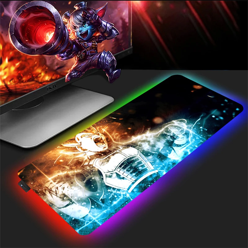 Dragoned Ball Xxl Mouse Pad RGB Large Super DBZ Speed Anime Backlit Desk Accessories Gaming Mousepad Pc Mat Gamer Extended Mause