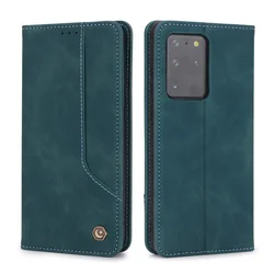 Premium Flip Leather Magnetic Phone Case with Wallet Card Holder - Samsung S25Ultra (Blue)