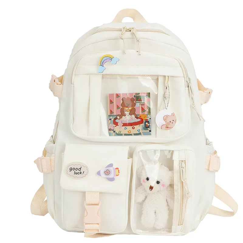 Kawaii schoolbag girl South Korea multi-pocket nylon  elementary school casual junior high school student backpack girl Mochila