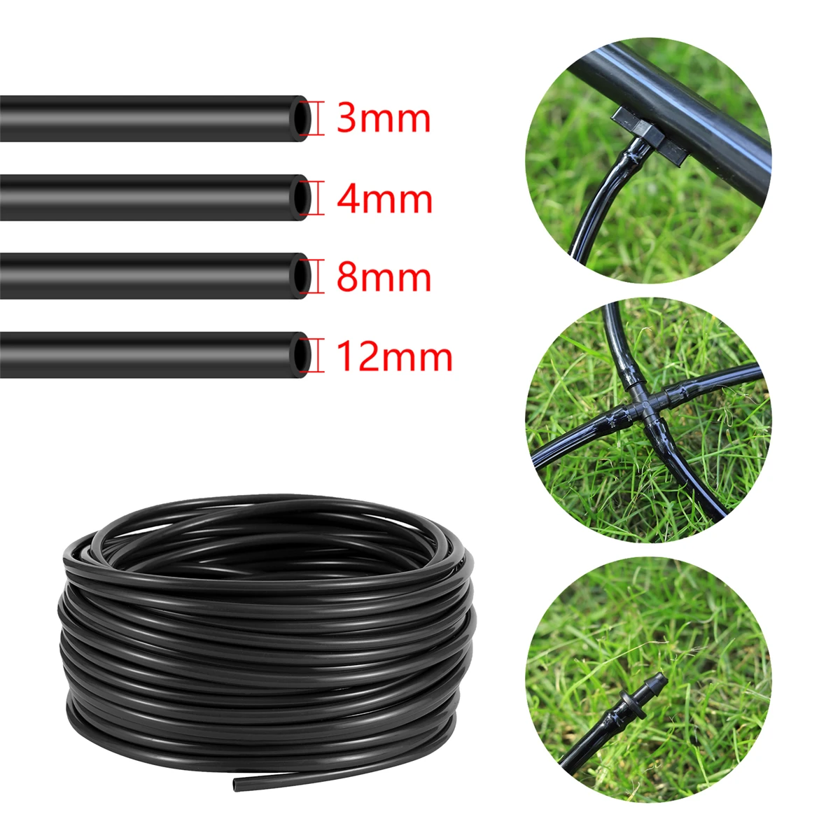 

Rewindable Water Hose 3/5mm 4/7mm 8/11mm 12/16mm Irrigation Pipe Automatic Home Balcony Watering System For Plant Flower 1/5/10M