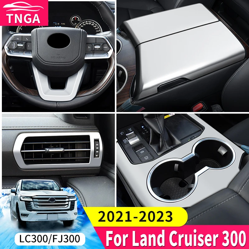 

For Toyota Land Cruiser 300 2021 2022 2023 Silver Matte Garnish Interior Accessories LC300 FJ300 Upgraded Modification Tuning
