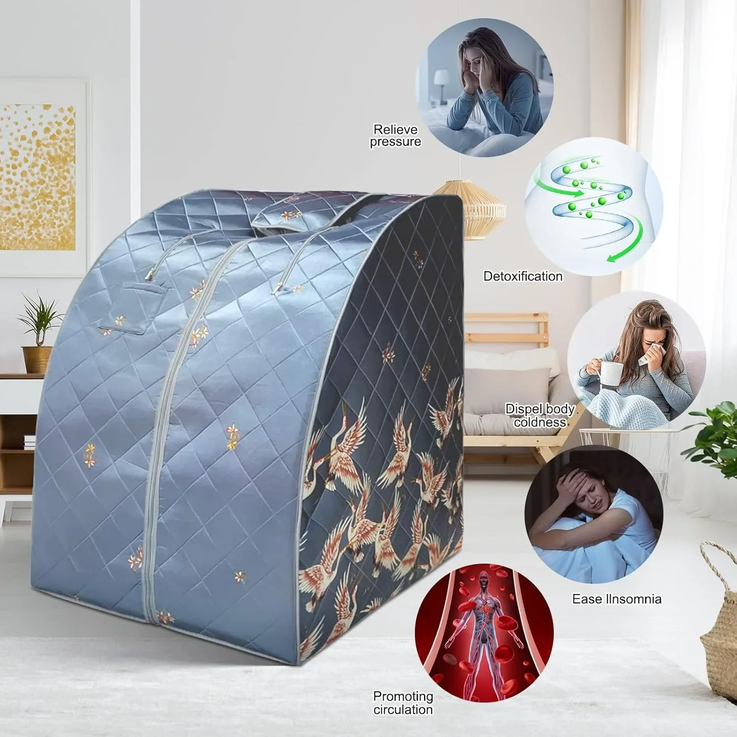 แบบพกพาซาวน่าอินฟราเรดโฮมสปาพร้อมเครื่องทําความร้อนเท้า Pad Body Therapy ผ่อนคลาย 1