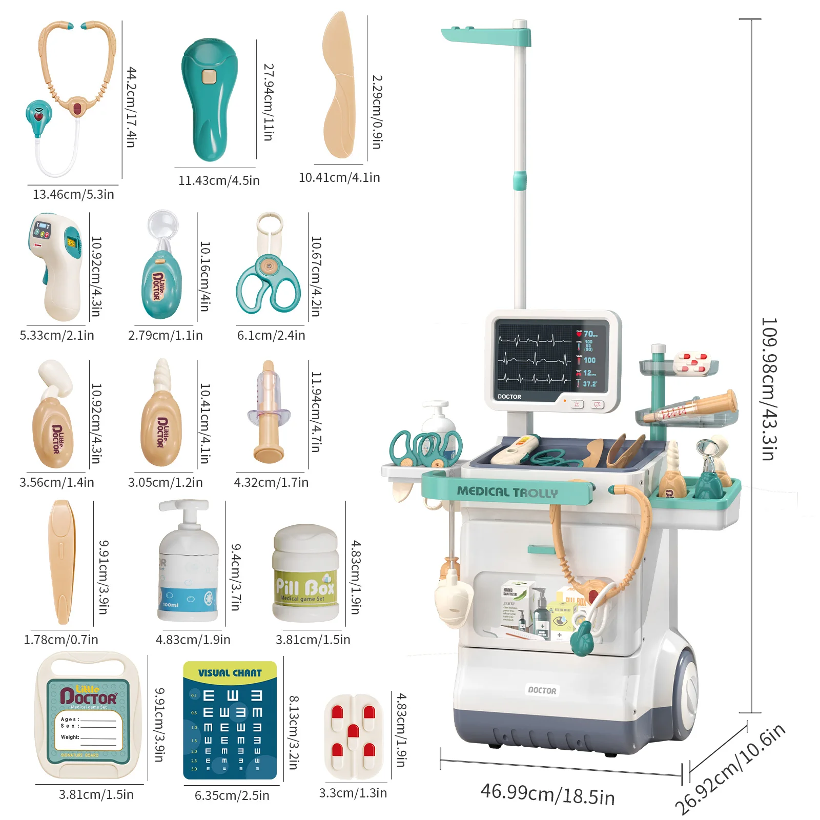 Children's Doctor Toy Set Role-Playing Injection and Stethoscope Simulation for Medical Play Birthday Gift for Boys and Girls 6