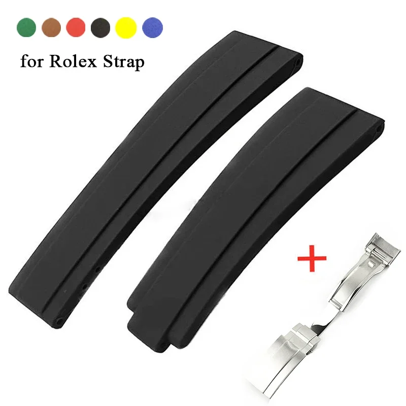 Cinturino Da 20Mm Per Rolex Submariner Yachtmaster Daytona Sport Cinturino Impermeabile Cinturino In Gomma Accessori Per Orologi Di Ricambio