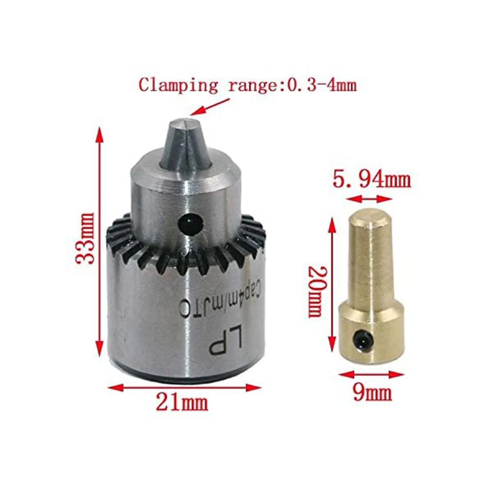 Electric Drill Chuck Clamping Range 0.3-4mm Taper Mounted Quick Change Chuck Keyless 3.17/4/5/6/8mm Shaft for Micro Motor Drill