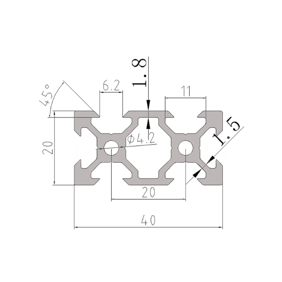 Placa de Pórtico Ajustada 2040 mm do Pórtico do V-entalhe com Roda para Perfis Vslot Alumínio 4040 Jogos da Placa do Pórtico Pórtico Plat 3d Parte da Impressora - Imagem 5