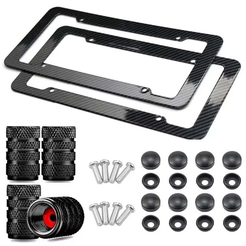 Stainless Steel Carbon Fiber License Plate Frame for US Vehicles