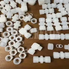  Clear straight union plastic PFA tube connector 