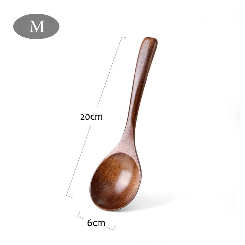 Wooden Spoon Rice Scoop Coffee Stirring Mixing Soup Spoons Natural