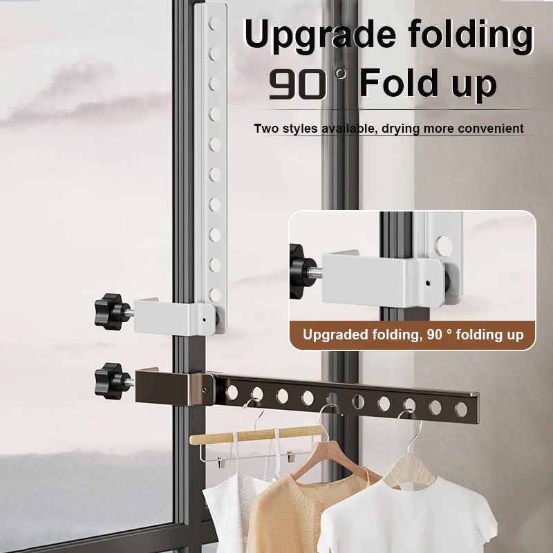 Clothes drying rack clothes hangers 90 &deg; Foldable Clothes Rack Clothes Hangers Wall Mounted Hanger Drying Rack SpaceSaving Aluminum Organization