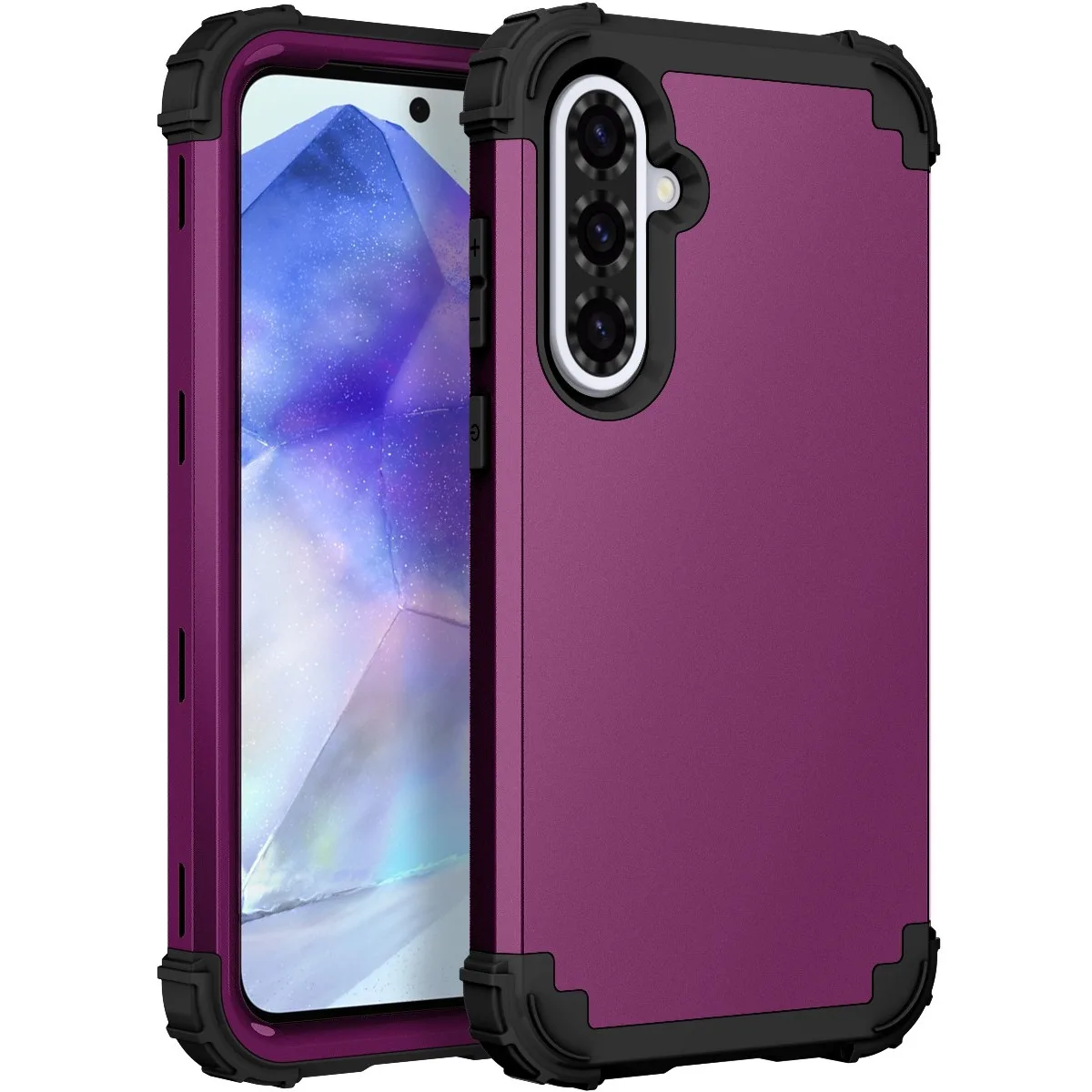 Heavy Duty 3-in-1 Rugged Shockproof Case with Soft Silicone and Hard Plastic Protective Cover