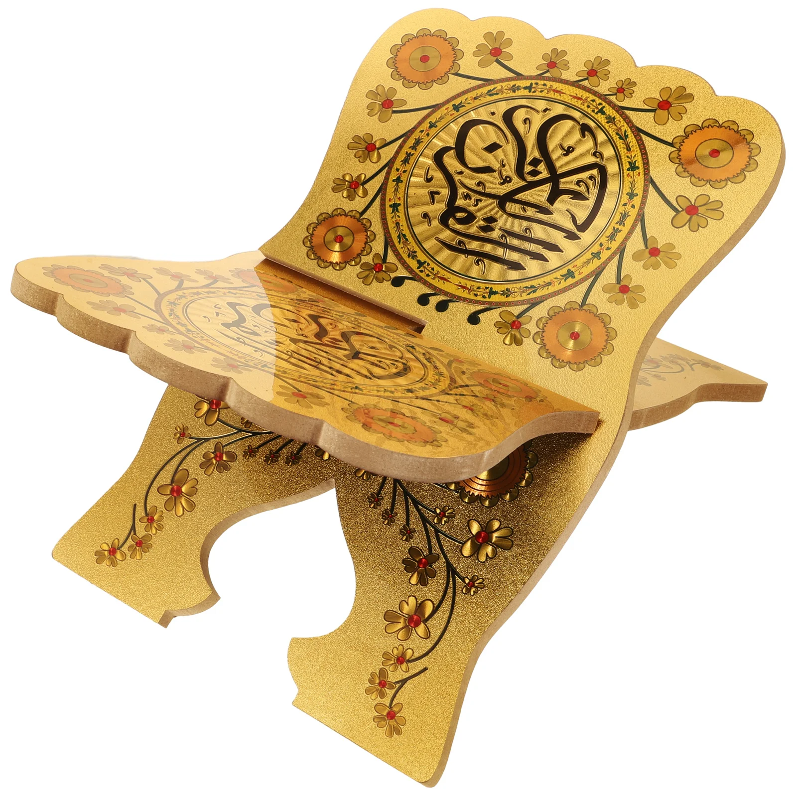 

Wooden Book Stand Vintage Ramadan Quran Holder Folding Bible Display Stand Decorative Islamic Eid Mubarak Bookshelf Organizer