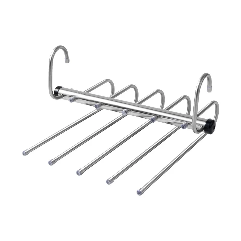 Clothes Rack Folding Magic Pants Hangers 5/9layers Stainless Steel Space Saving For Wardrobe Jeans Trousers Scarf