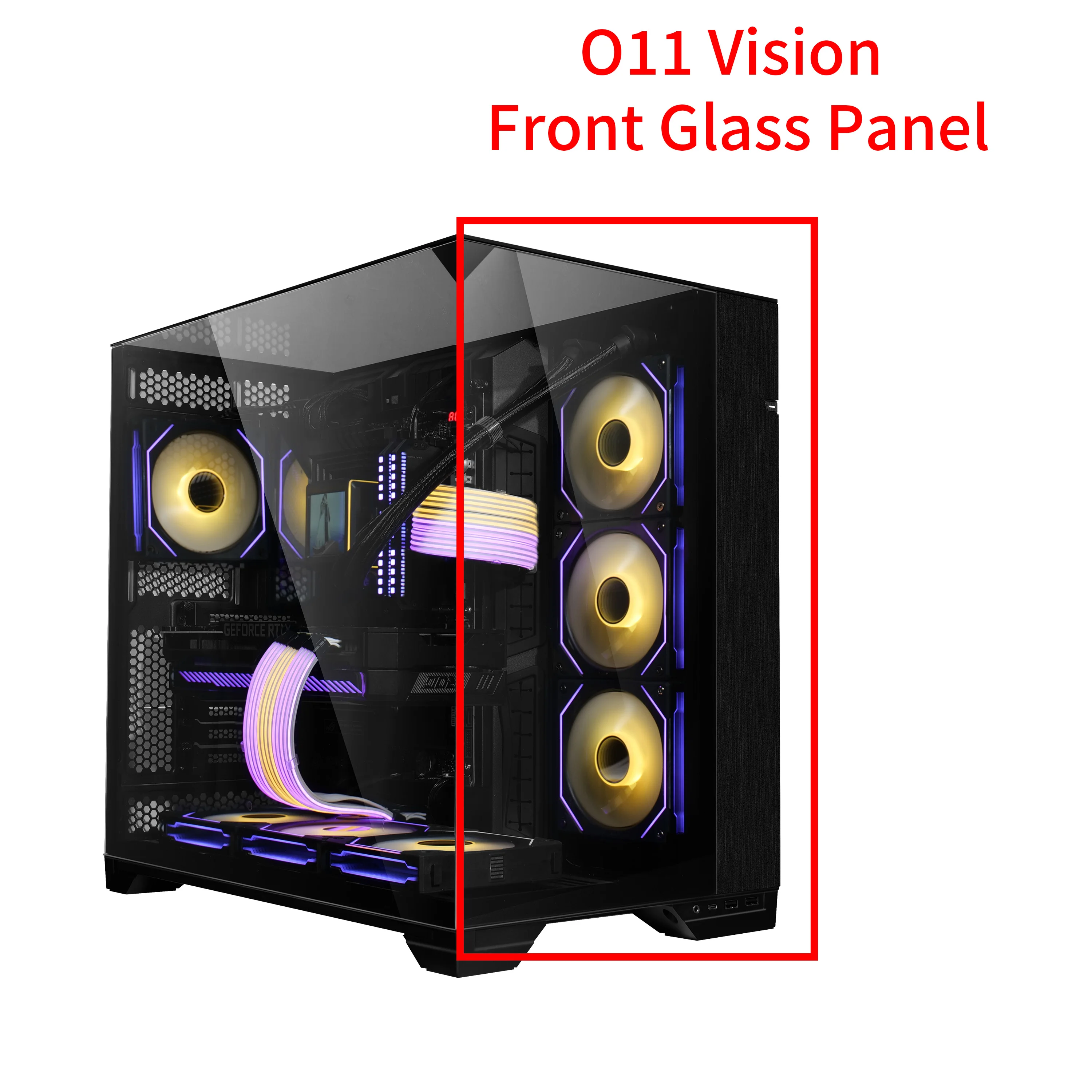 Lian-Li O11 Vision Front Glass Panel(Black)