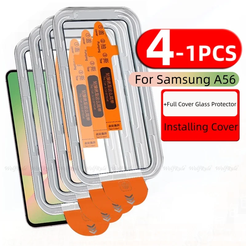 Premium Tempered Glass Screen Protector for Samsung Galaxy A56 - 9H Hardness, Full Coverage, Dust-Free