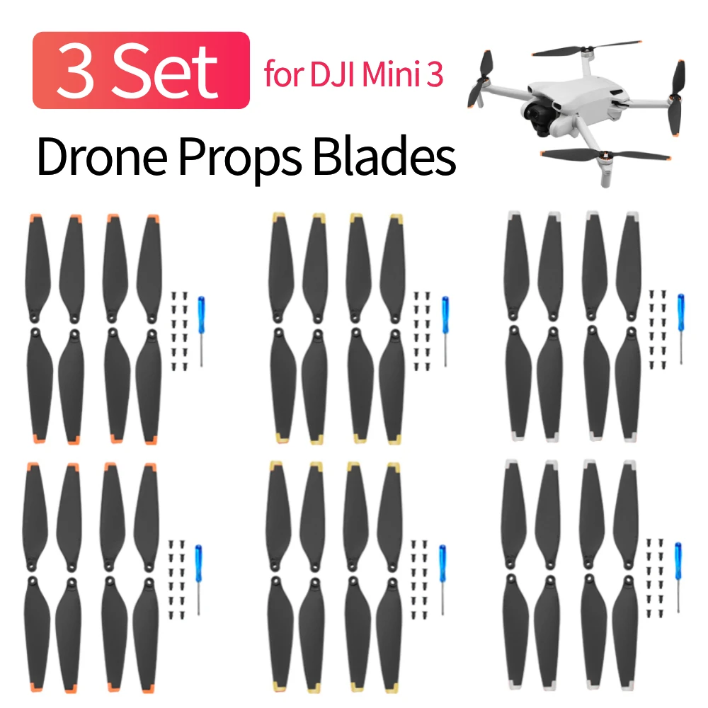 3Set Drone Blade Props Replacement Spare Propeller Drone Accessory Screw Accessories Wing Blade Low-Noise For DJI Mini 3