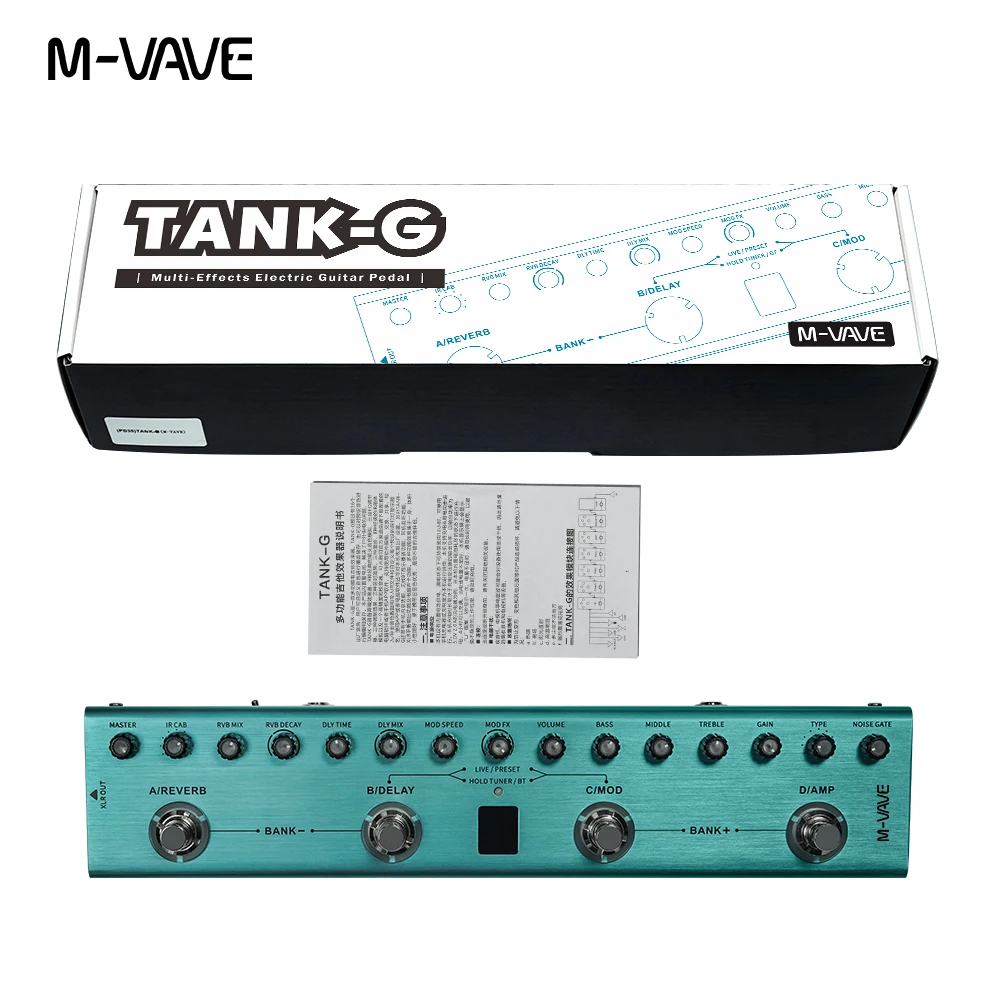 M-vave-充電式マルチエフェクトペダル、タンク-g、36プリセット、9 