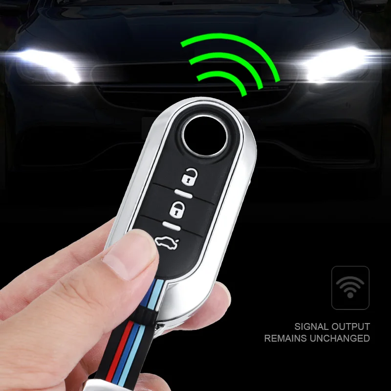 Custodia per chiave auto in lega di zinco Shell Fob per FIAT 500 Ducato panda Punto 500L lancia musa per Citroen jumper per Peugeot Boxer - S819e343586434d129fb9b78915b04e75Y